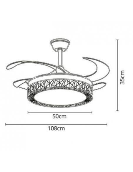 Ventilador de Techo Aspas Ocultas Negro - Nido