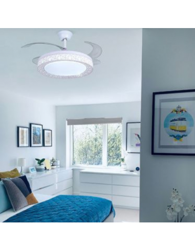 Ventilador de Techo Aspas Ocultas Blanco - Nido