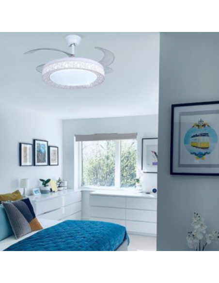 Ventilador de Techo Aspas Ocultas Blanco - Nido