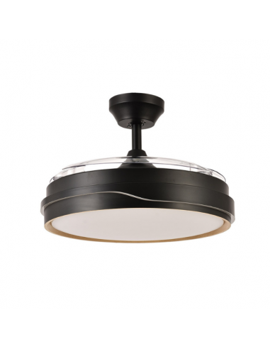 Ventilador Grande de Techo Negro Madera - Tempano Ventilador Grande de Techo Negro Madera - Tempano