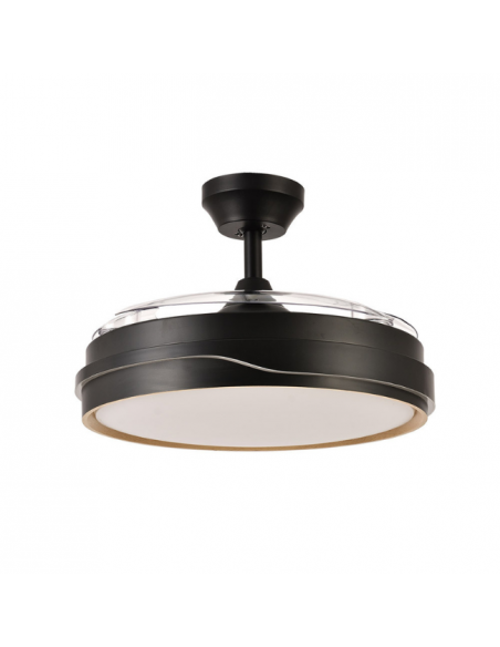Ventilador Grande de Techo Negro Madera - Tempano Ventilador Grande de Techo Negro Madera - Tempano