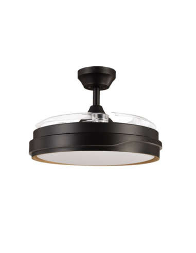 Ventilador Grande de Techo Negro Oro - Tempano