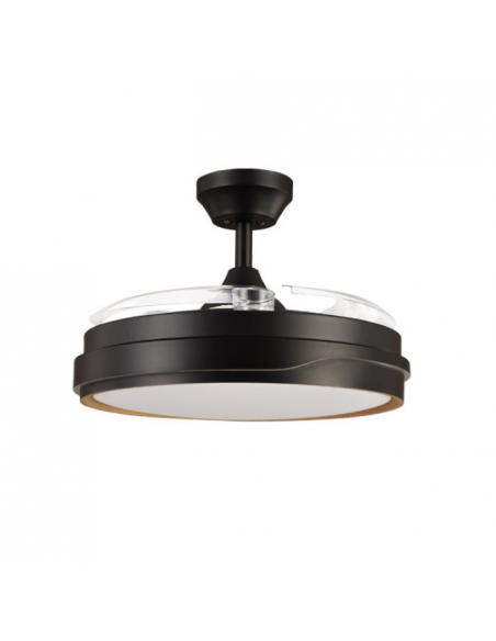 Ventilador Grande de Techo Negro Oro - Tempano