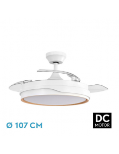 Ventilador Grande de Techo Blanco Haya - Tempano