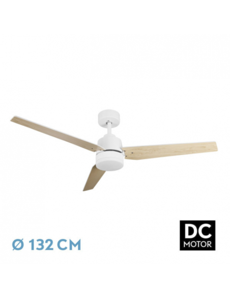 Ventilador Grande Reversible DC Blanco Haya - Captus