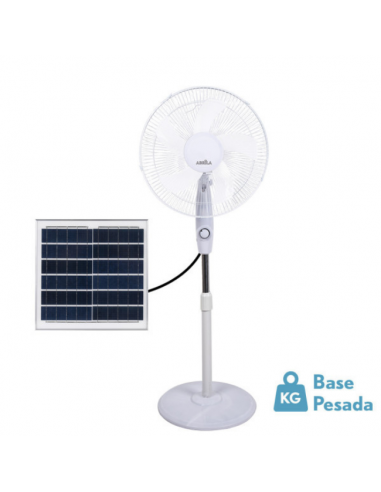 Ventilador de Suelo con Placa Solar Blanco - Frontera