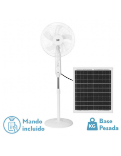 Ventilador Silencioso DC de Pie con Placa Solar - Clima