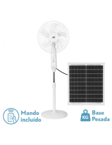 Ventilador Silencioso DC de Pie con Placa Solar - Clima