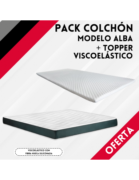 Pack Colchón Modelo Nube y Topper Viscoelástico de Calidad