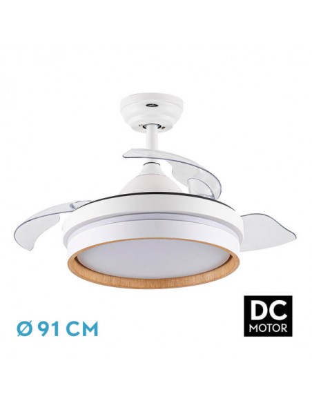 Ventilador de techo con aspas retractiles Modelo Nalon 91 Cm
