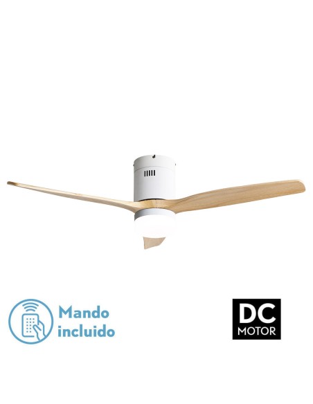 Ventilador de Techo con Lámpara Led Modelo Aguilón Blanco Haya