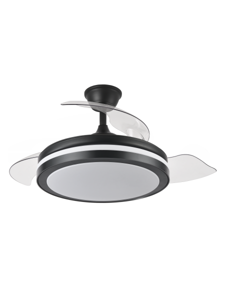 Ventilador de aspas plegables con mando a distancia Negro 110 CM - Esparta