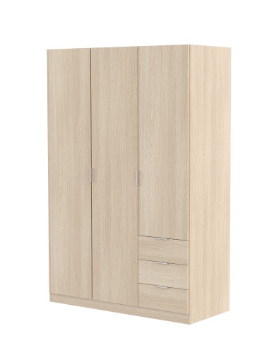 Armario LC  3 Puertas + 3 Cajones Roble