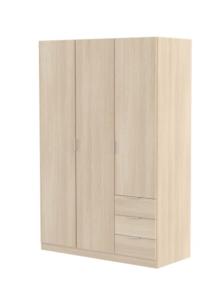 Armario LC  3 Puertas + 3 Cajones Roble