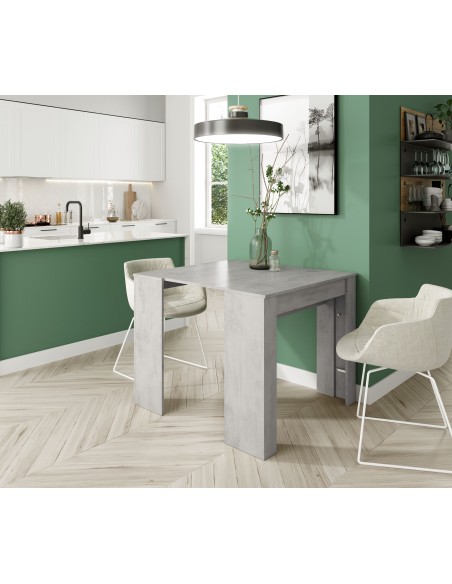 Mesa multifunción extensible 90x50-237cm Extensible Cemento FUNZIONALE