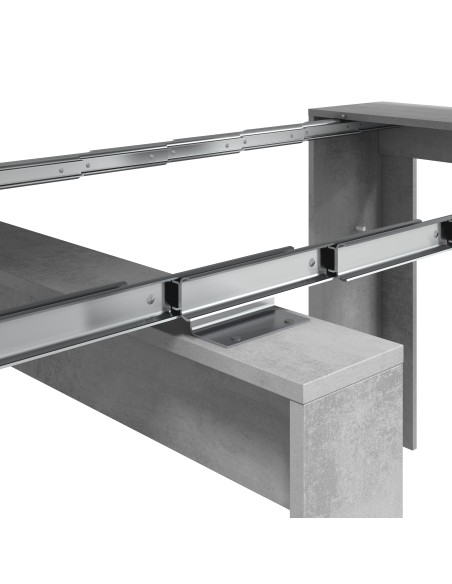Mesa multifunción extensible 90x50-237cm Extensible Cemento FUNZIONALE
