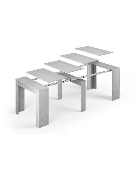 Mesa multifunción extensible 90x50-237cm Extensible Cemento FUNZIONALE