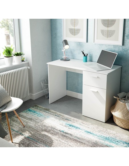 Mesa escritorio 1 Cajón + 1 Puerta Blanco Artik