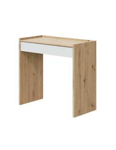 Mesa escritorio cajón Roble Nodi y Blanco Artik JUNIOR