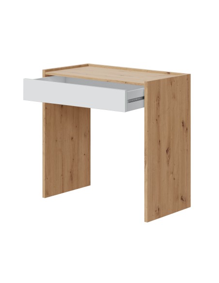 Mesa escritorio cajón Roble Nodi y Blanco Artik JUNIOR