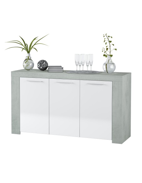 Buffet 3 puertas Cemento/ Blanco Artick URBAN