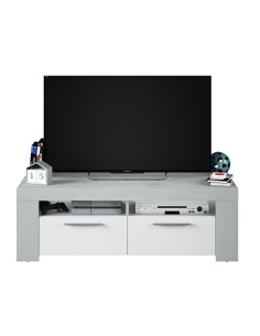 Mueble TV Cemento/ Blanco...