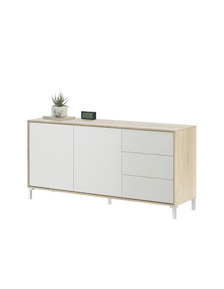 Aparador 2 Puertas + 3 Cajones Roble Canadian / Blanco Artik URBAN PLUS
