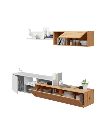 Salón TV Roble Nodi / Blanco Artik NEXO PLUS