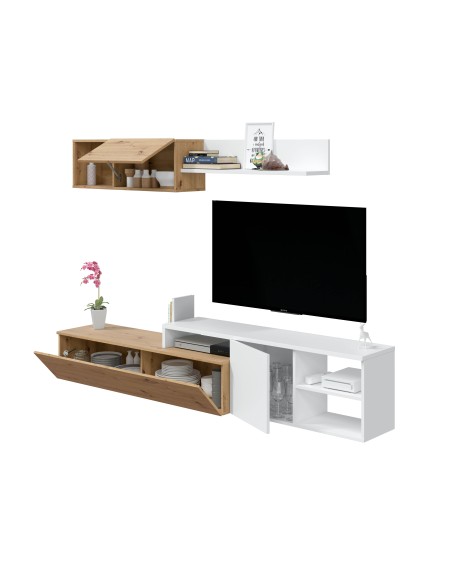 Salón TV Roble Nodi / Blanco Artik NEXO PLUS