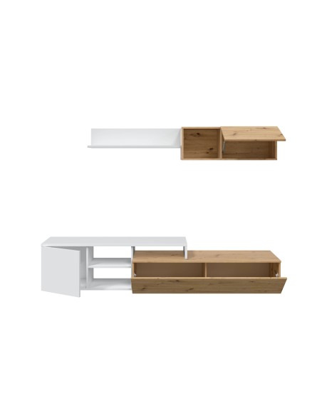 Salón TV Roble Nodi / Blanco Artik NEXO PLUS