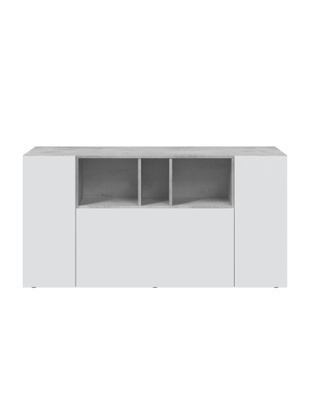 Aparador 3 Puertas + hueco celdas Cemento/Blanco Artik MIA