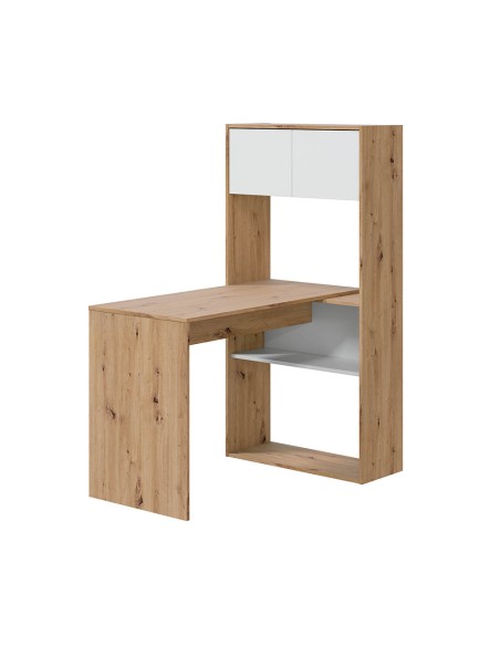 Mesa escritorio-estanteria  (vertical-horizontal) Roble Nodi / Blaco Artik DUO