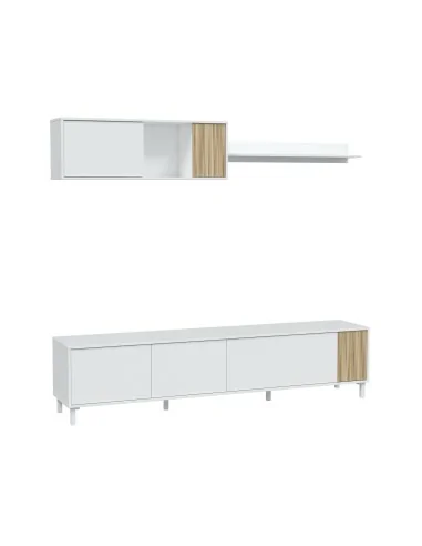 Salón mueble TV Blanco artik/Natur TEMPUS