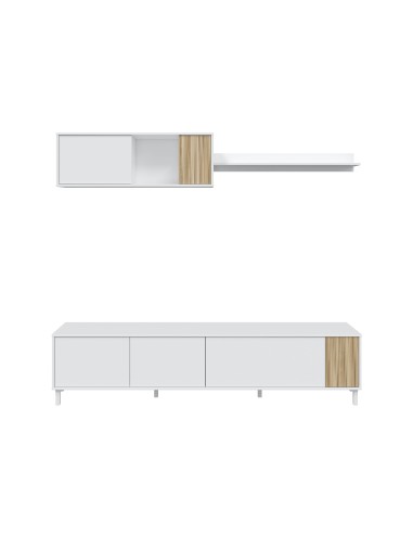 Salón mueble TV Blanco artik/Natur...