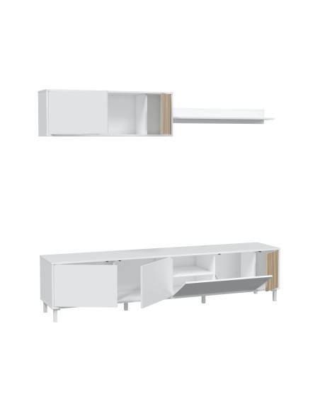 Salón mueble TV Blanco artik/Natur TEMPUS