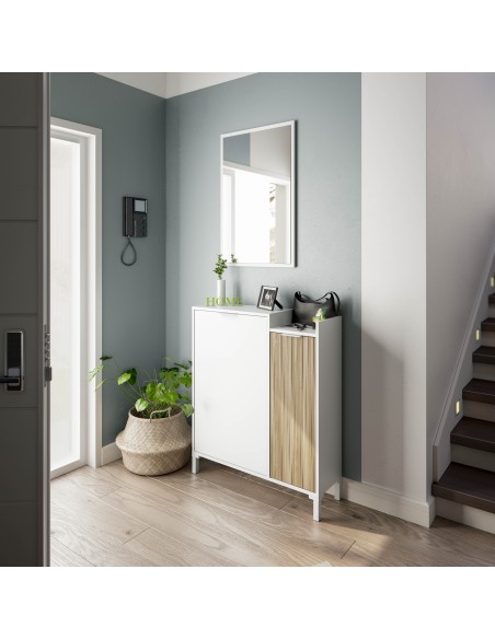Recibidor 2 p + espejo Blanco artik/Natur TEMPUS