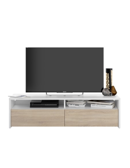 Mueble TV 2 Puertas Blanco Artik/Roble canadian TOKIO