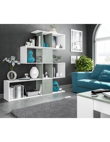 Estantería Blanco Artik/Cemento ELFOS... Estantería Blanco Artik/Cemento ELFOS...