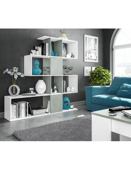 Estantería Blanco Artik/Cemento ELFOS PLUS