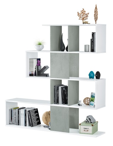 Estantería Blanco Artik/Cemento ELFOS... Estantería Blanco Artik/Cemento ELFOS...