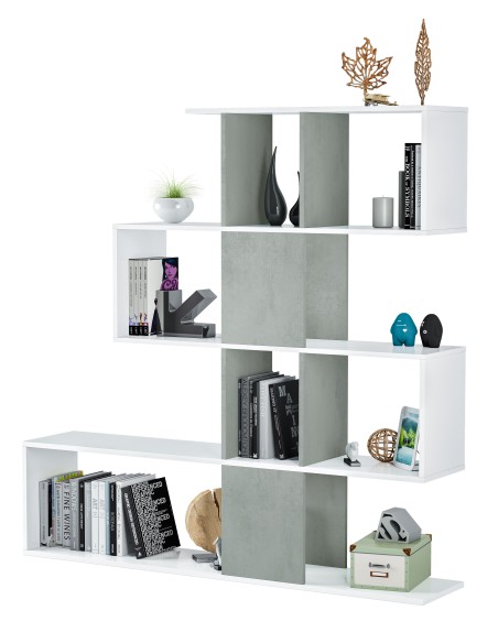 Estantería Blanco Artik/Cemento ELFOS PLUS