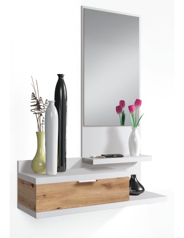 Recibidor 1 Cajón + Espejo Blanco...