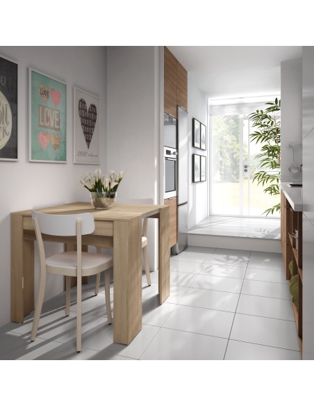 Consola Comedor Extensible FUNZIONALE 90x50-237 - Roble Canadian