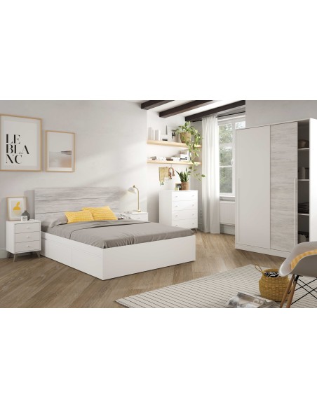 Armario MAX 2 Puertas correderas - Blanco Artik/Velho