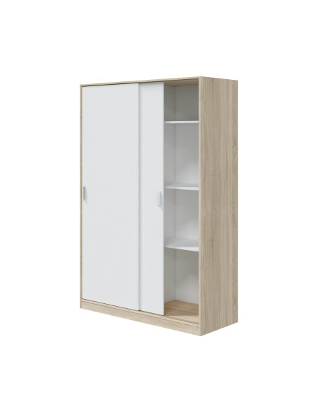 Armario NOON PLUS  2 Puertas correderas Roble Canadian - Blanco Artik