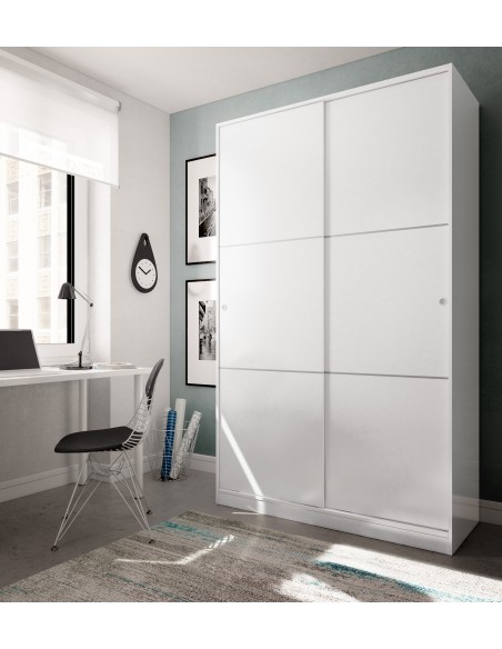Armario MAX 2 Puertas correderas anchas - Blanco brillo