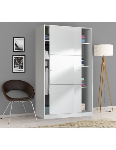 Armario MAX 2 Puertas correderas anchas - Blanco brillo