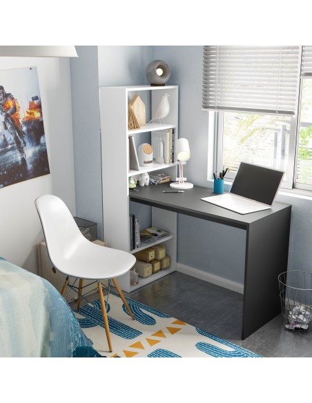 Mesa + Estanteria Blanco Artik/Gris Antracita GIO PLUS