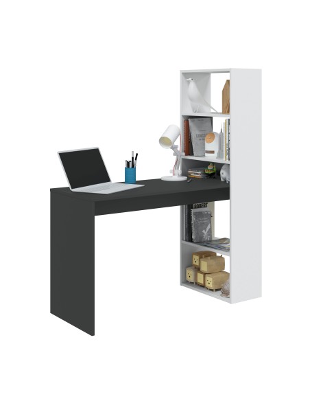 Mesa + Estanteria Blanco Artik/Gris Antracita GIO PLUS