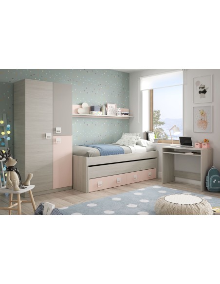 Armario NUBE Blanco alpes / Rosa